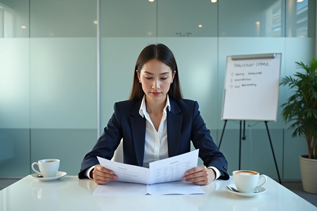 Directrice des ressources humaines comparant les options d'internalisation et d'externalisation pour le débarras d'entreprise
