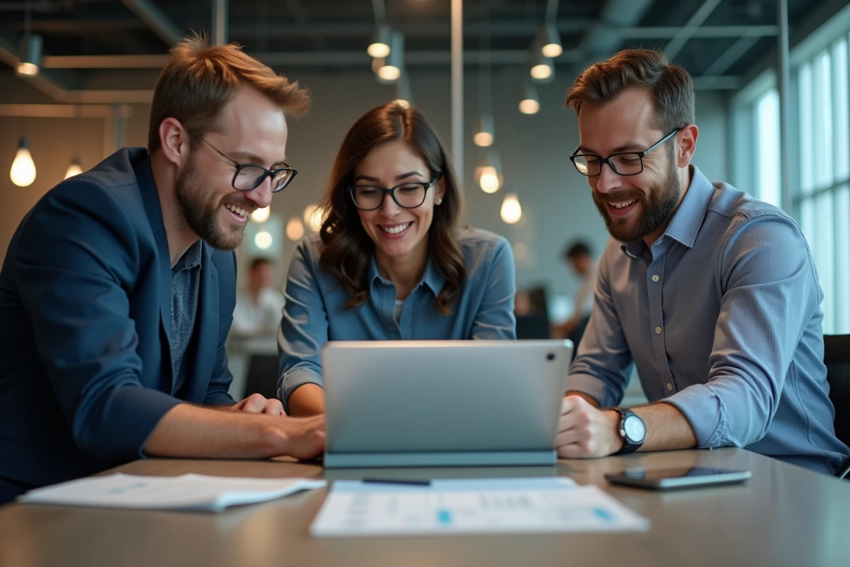 Groupe de collègues collaborant autour d