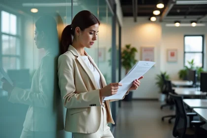 Femme d affaires confiante dans un bureau moderne