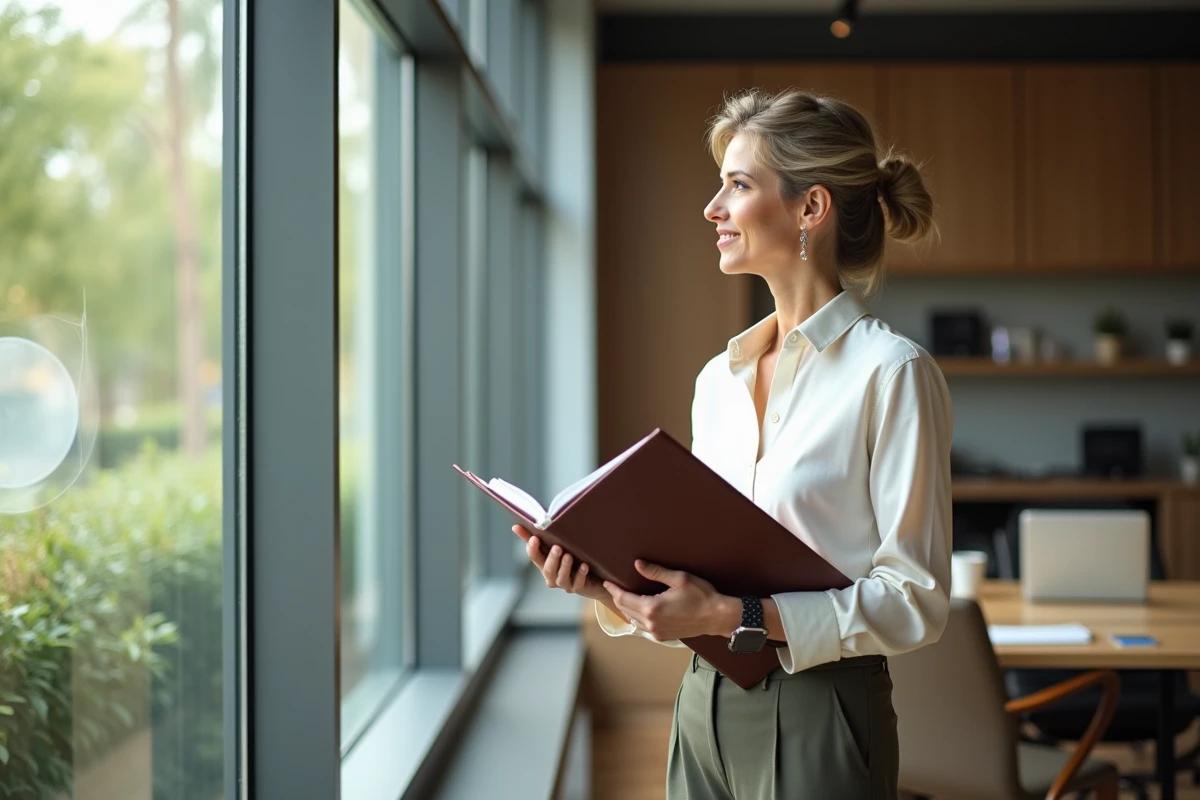 Femme réfléchissant près d