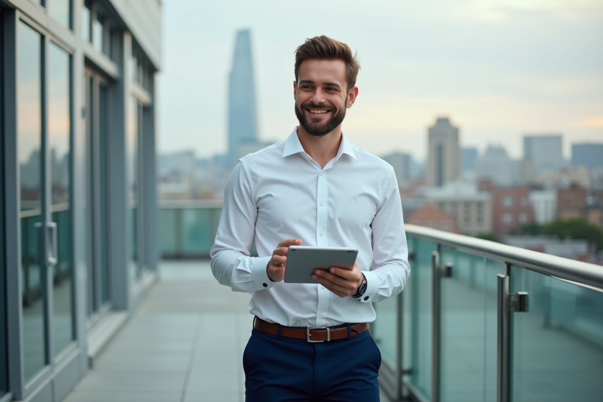 Jeune homme en extérieur lors d